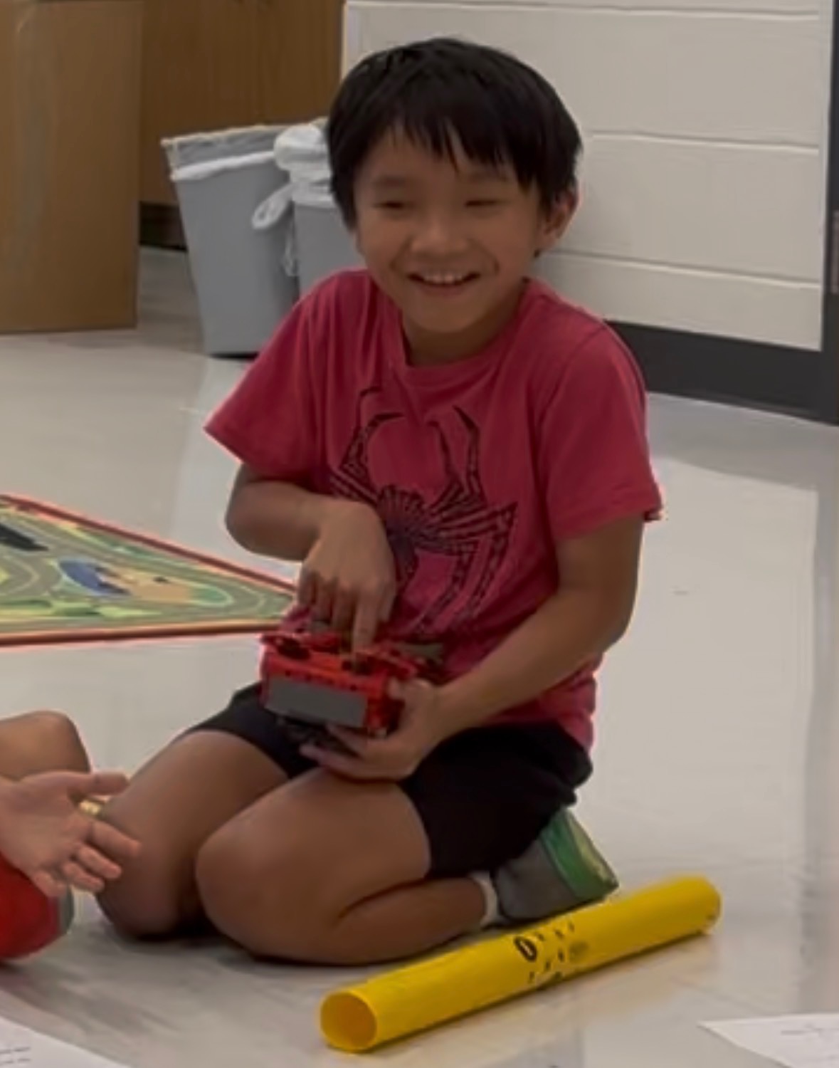 Closeup of BoomBot's components with labeled parts students can understand